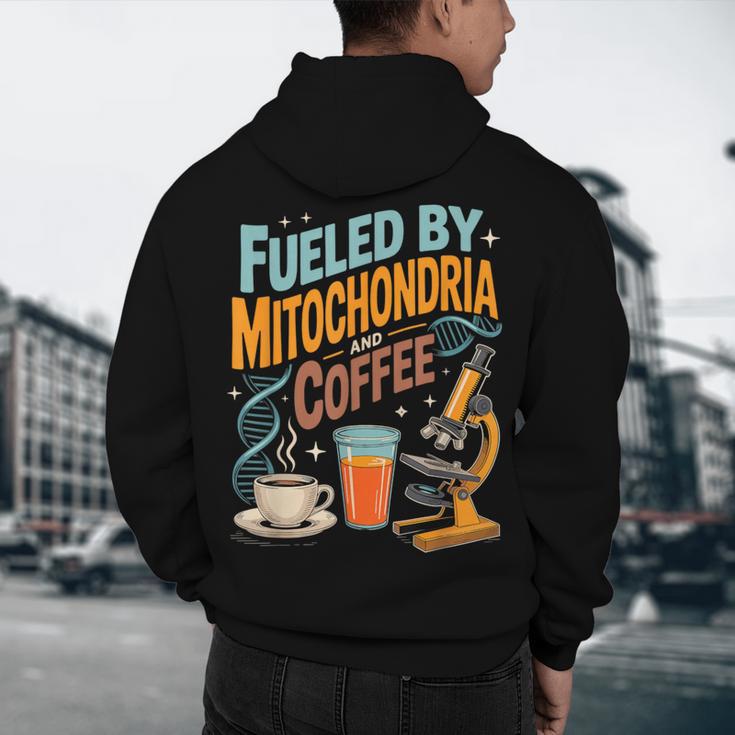 Biology Teacher Science Fueled By Mitochondria Coffee Men's Hoodie Back Print, novelty gifts, funny gifts