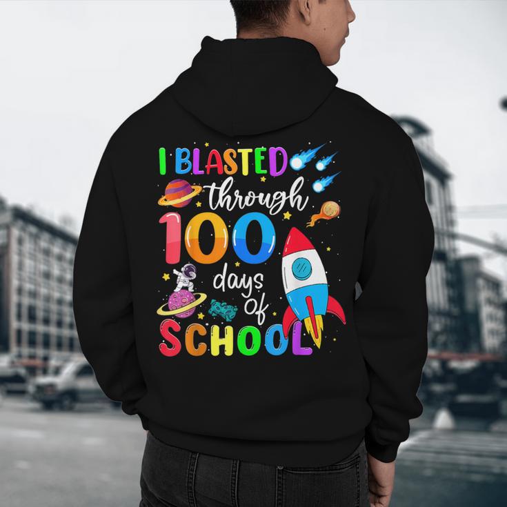 I Blasted Through 100 Days Of School 100th Day Teacher Kids Men's Hoodie Back Print, novelty gifts, funny gifts