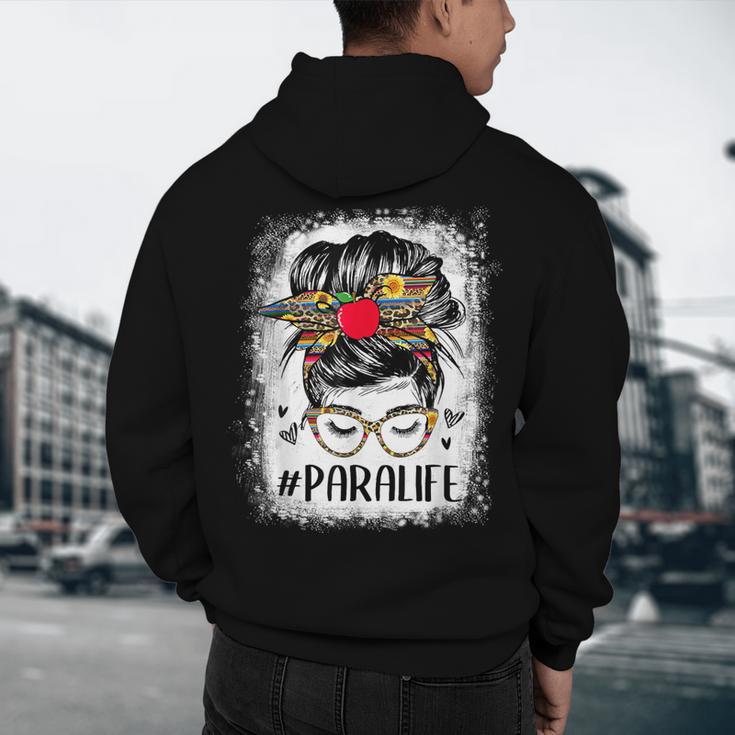 Bleached Teacher Para Life Paraprofessional Cute Messy Bun For Men Women Girls Kids Men's Hoodie Back Print, novelty gifts, funny gifts Bleached Teacher Para Life Paraprofessional Cute Messy Bun For Men Women Girls Kids Men's Hoodie Back Print, novelty gifts, funny gifts