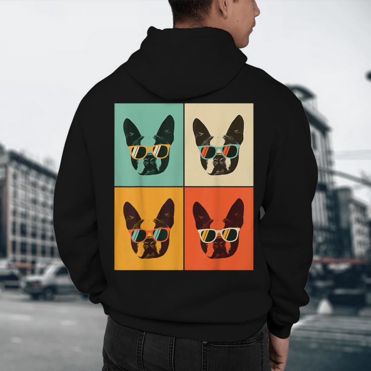 Bostie Dog Lover Boston Terrier With Sunglasses For Men Women Girls Kids Men's Hoodie Back Print, novelty gifts, funny gifts