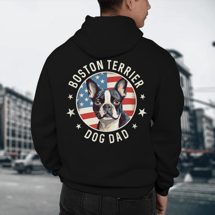 Boston Bull Terrier Men Boston Terrier Dog Dad Men's Hoodie Back Print, novelty gifts, funny gifts