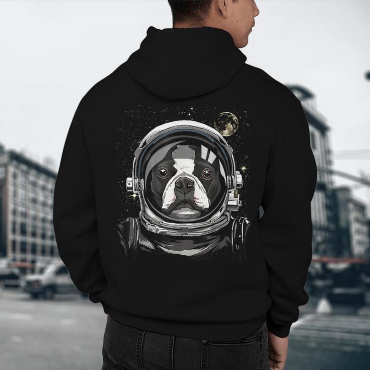 Boston Terrier Astronaut Shirt Spaceman Dog Space Lover Men's Hoodie Back Print, novelty gifts, funny gifts