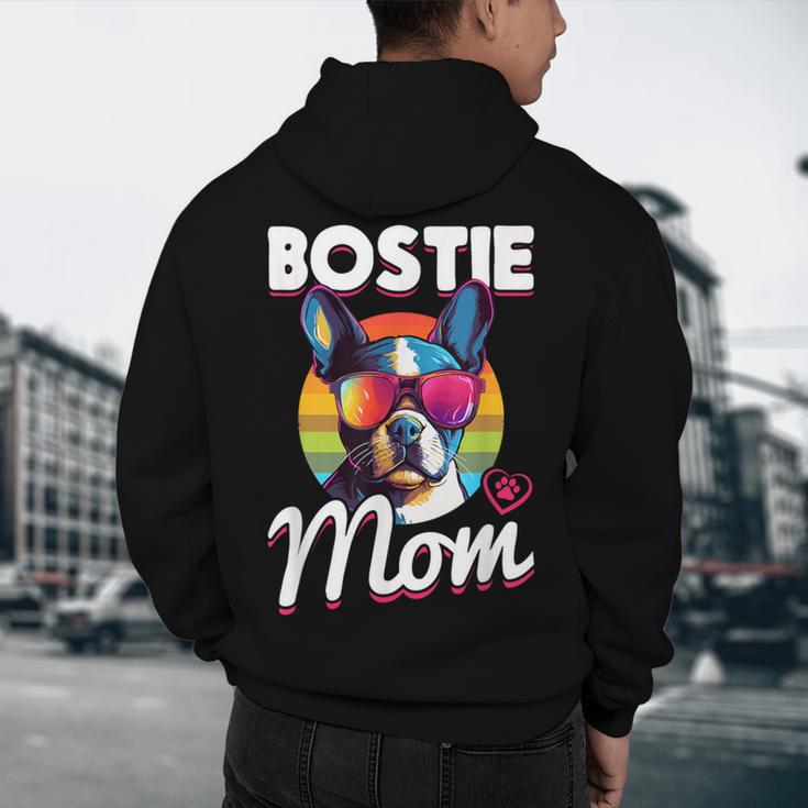 Boston Terrier Bostie Dog Breed Pet Bostie Mom Men's Hoodie Back Print, novelty gifts, funny gifts