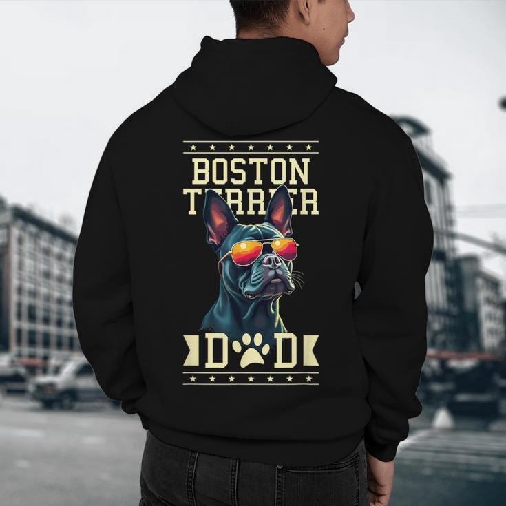 Boston Terrier Dad Boston Bull Bostie Dog Men's Hoodie Back Print, novelty gifts, funny gifts