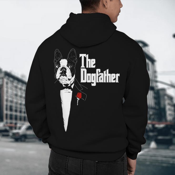 Boston Terrier Dad The DogFather Shirt Boston Terrier Men's Hoodie Back Print, novelty gifts, funny gifts
