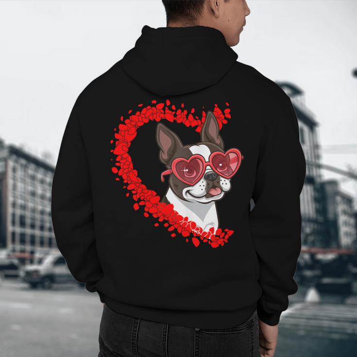 Boston Terrier Dog Mom Dad Valentine’s Day Pet Lover For Men Women Kids Men's Hoodie Back Print, novelty gifts, funny gifts