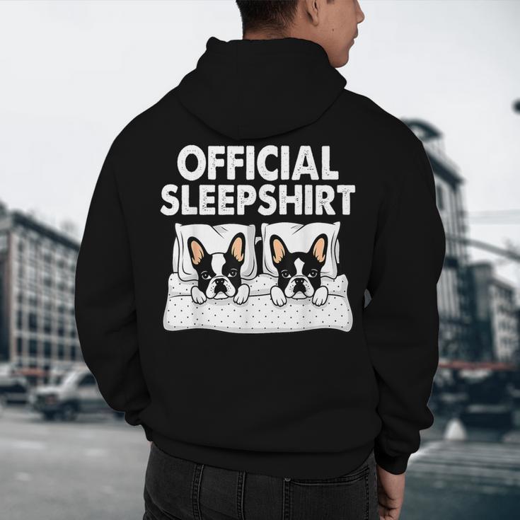Boston Terrier Dog Official Sleep Pajamas Nightgown Men's Hoodie Back Print, novelty gifts, funny gifts