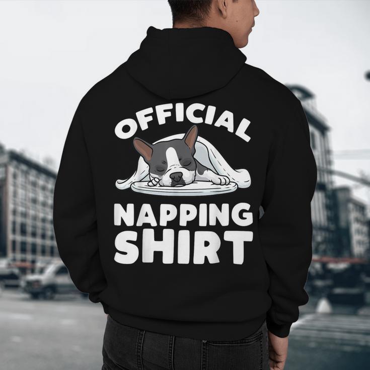 Boston Terrier Dog Official Sleeping Shirt Men Women Kids Men's Hoodie Back Print, novelty gifts, funny gifts