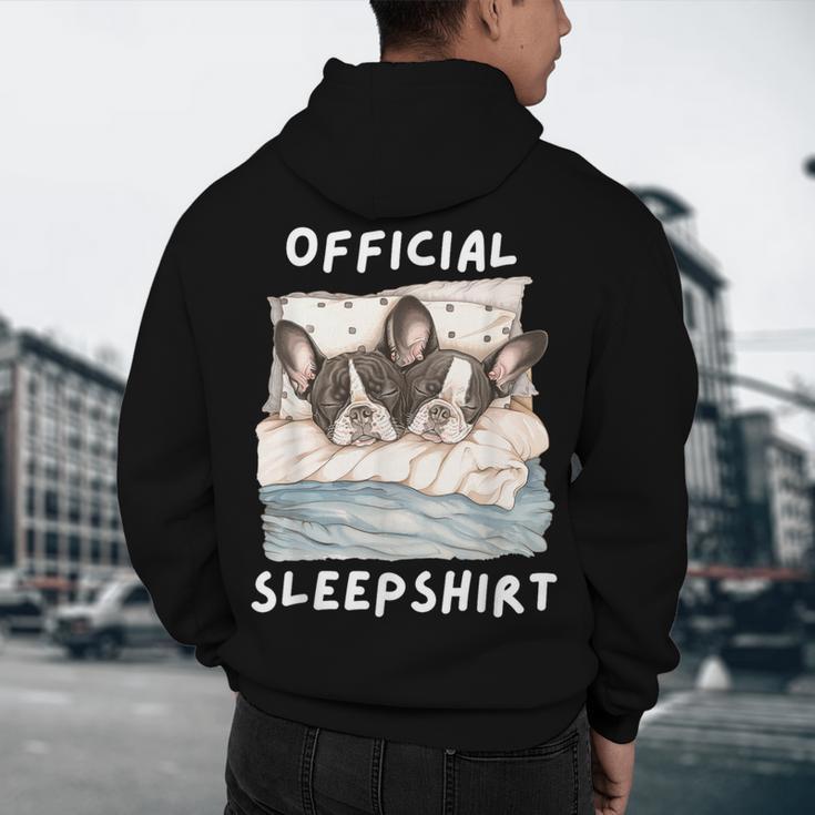 Boston Terrier Dog Official Sleepshirt Pajamas Nightgown Men Women Girls Kids Men's Hoodie Back Print, novelty gifts, funny gifts