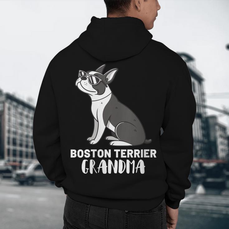 Boston Terrier Dog Owner Grandma Men's Hoodie Back Print, novelty gifts, funny gifts
