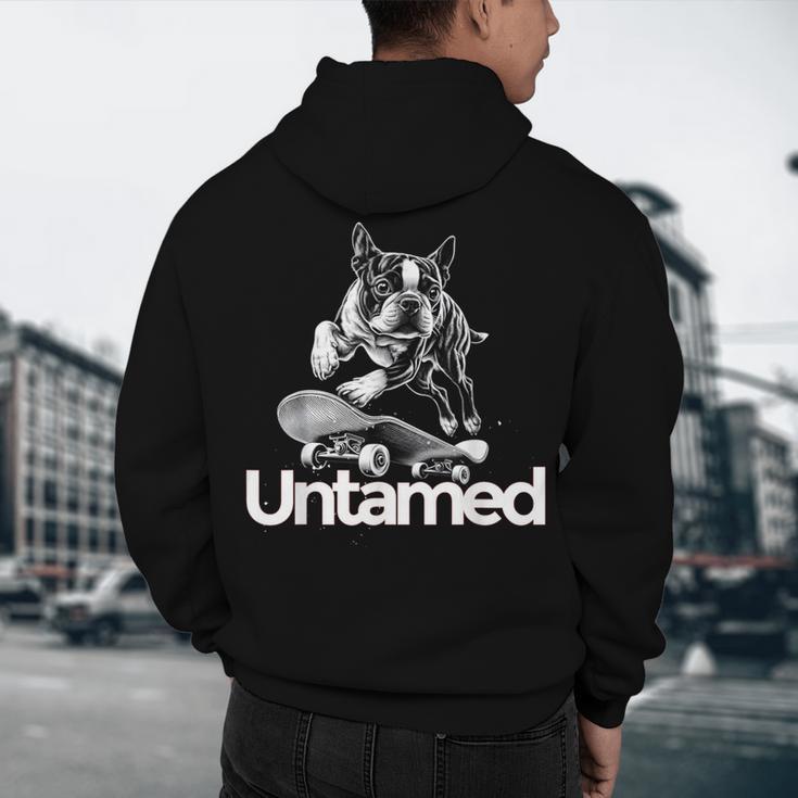 Boston Terrier Dog Untamed For Men Women Men's Hoodie Back Print, novelty gifts, funny gifts