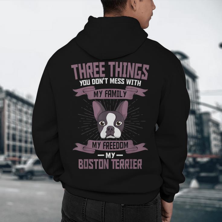 Boston Terrier Don't Mess With American Gentleman Dog Lover Men's Hoodie Back Print, novelty gifts, funny gifts