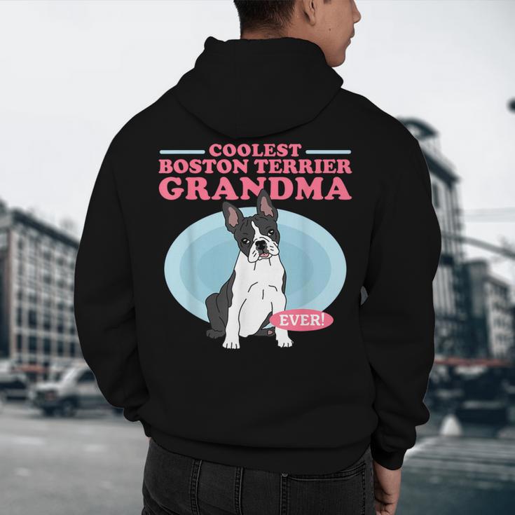 Boston Terrier Grandma Bostie Dog Owner Boston Terrier Men Women Men's Hoodie Back Print, novelty gifts, funny gifts