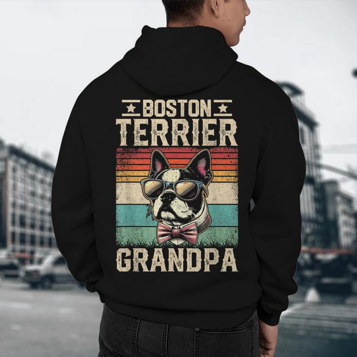 Boston Terrier Grandpa Dog Lover Father's Day Men's Hoodie Back Print, novelty gifts, funny gifts