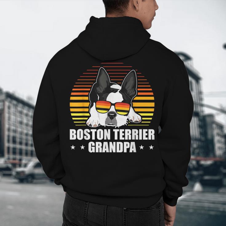 Boston Terrier Grandpa Dog Owner Boston Terrier Men's Hoodie Back Print, novelty gifts, funny gifts