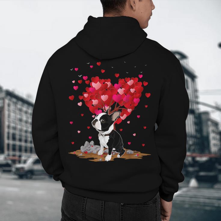 Boston Terrier Lover Heart Shape Boston Terrier Valentine Men's Hoodie Back Print, novelty gifts, funny gifts