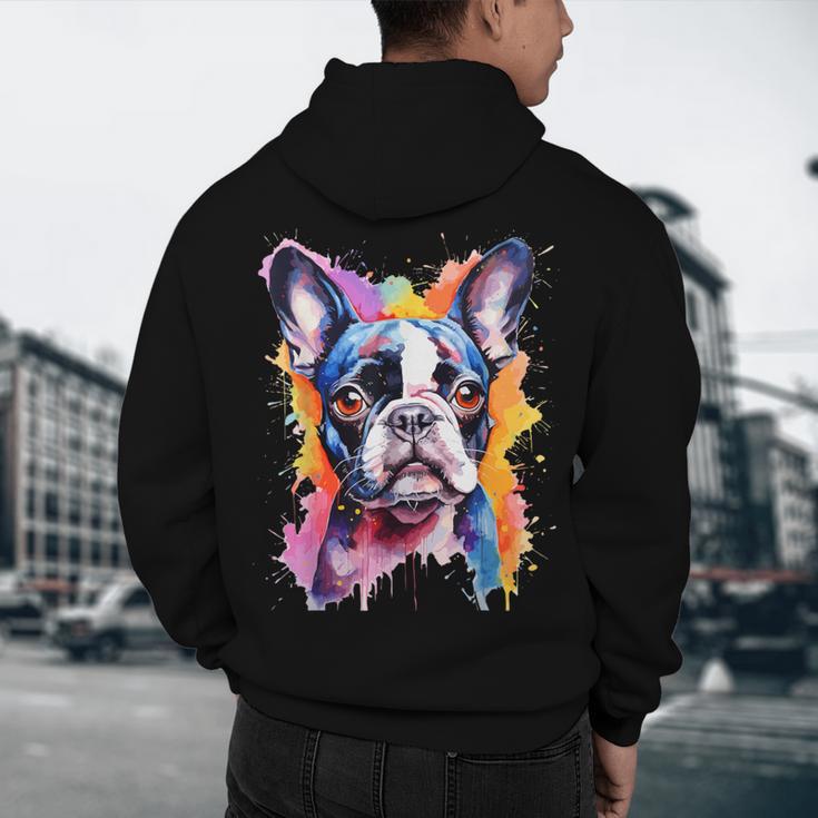 Boston Terrier Lover Pop Art Color Boston Terrier Dog For Men Women Girls Kids Men's Hoodie Back Print, novelty gifts, funny gifts