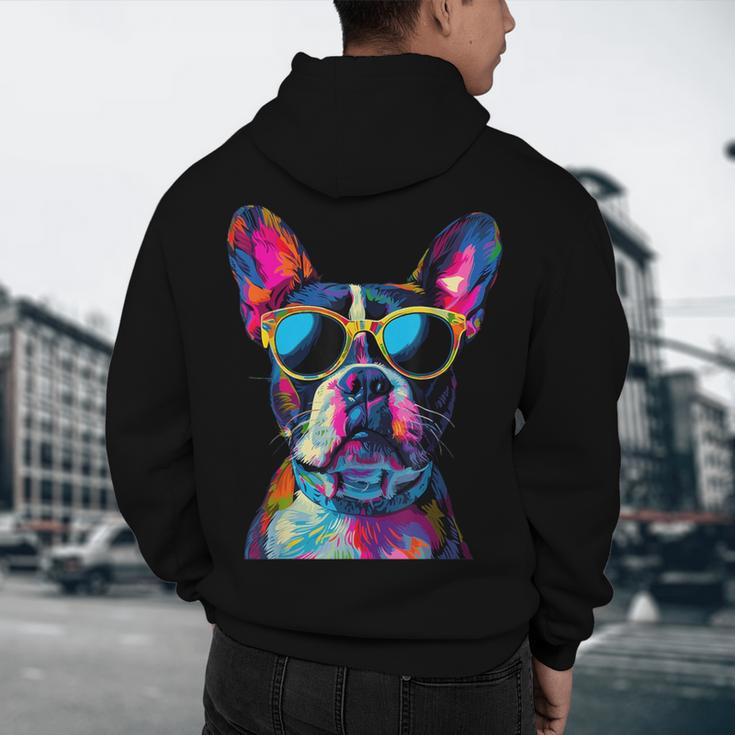 Boston Terrier Lovers Pop Art Boston Terrier Men's Hoodie Back Print, novelty gifts, funny gifts