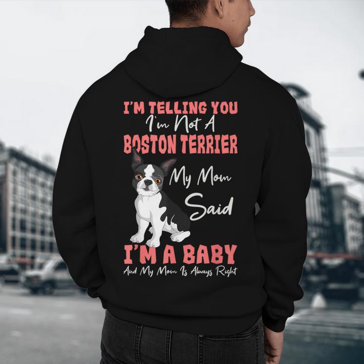Boston Terrier Mom American Gentleman Dog Lover Mother's Day Men's Hoodie Back Print, novelty gifts, funny gifts