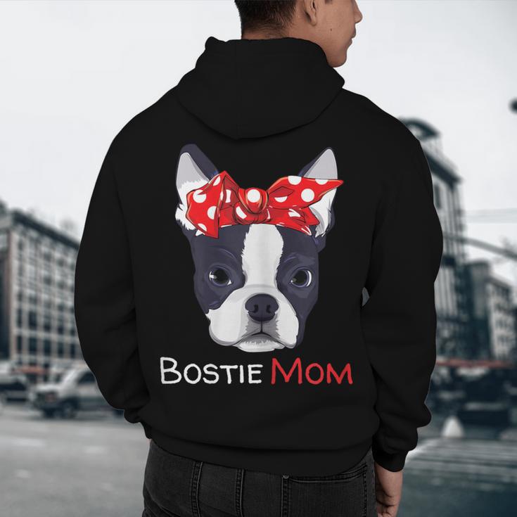 Boston Terrier Mom Bostie Women Girls Men's Hoodie Back Print, novelty gifts, funny gifts