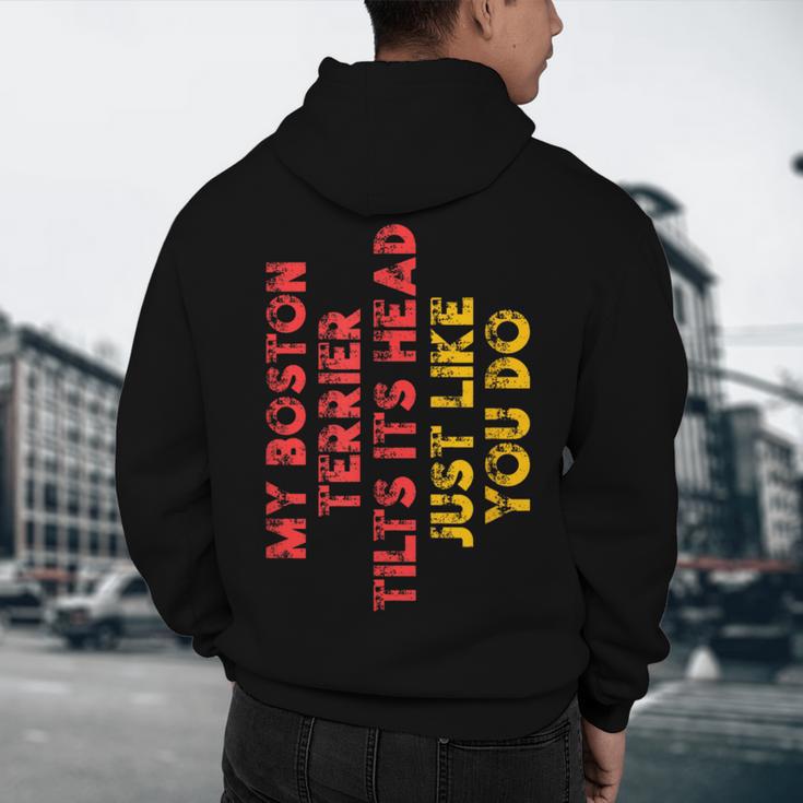 Boston Terrier Mom Dad Dog Lover Owner Women Men Men's Hoodie Back Print, novelty gifts, funny gifts