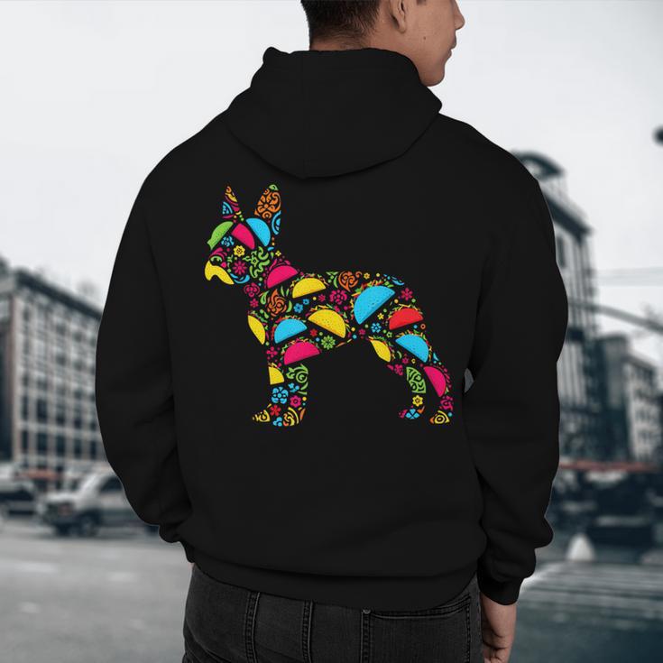Boston Terrier Tacos Mexican Cinco De Mayo Taco Men's Hoodie Back Print, novelty gifts, funny gifts