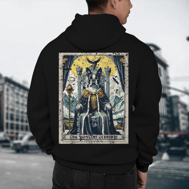 Boston Terrier Tarot Card Dog Men's Hoodie Back Print, novelty gifts, funny gifts
