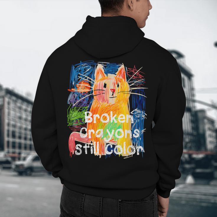 Broken Crayons Still Color Cat Teacher Men's Hoodie Back Print, novelty gifts, funny gifts Broken Crayons Still Color Cat Teacher Men's Hoodie Back Print, novelty gifts, funny gifts
