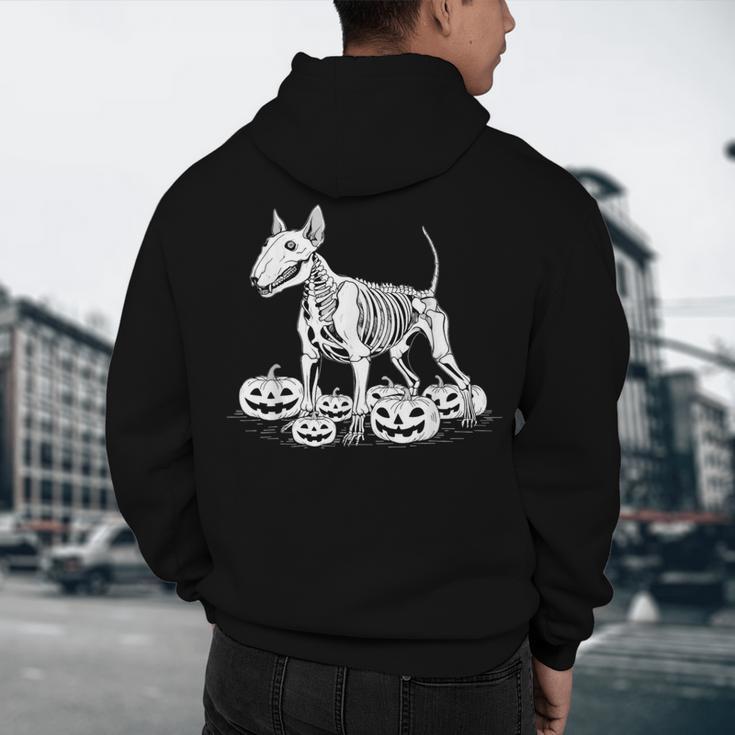 Bull Terrier Skeleton Birthday Halloween Kids Men's Hoodie Back Print, novelty gifts, funny gifts