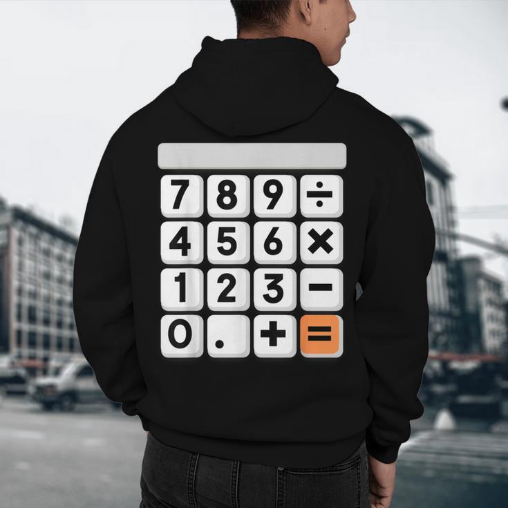 Calculator Easy Halloween Costume For Math Teacher Men's Hoodie Back Print, novelty gifts, funny gifts