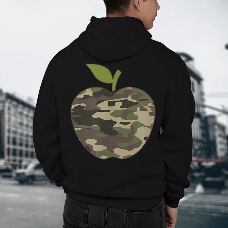 Camo Apple Camouflage Clothing School Student Camo Teacher Men Women Kids Men's Hoodie Back Print, novelty gifts, funny gifts