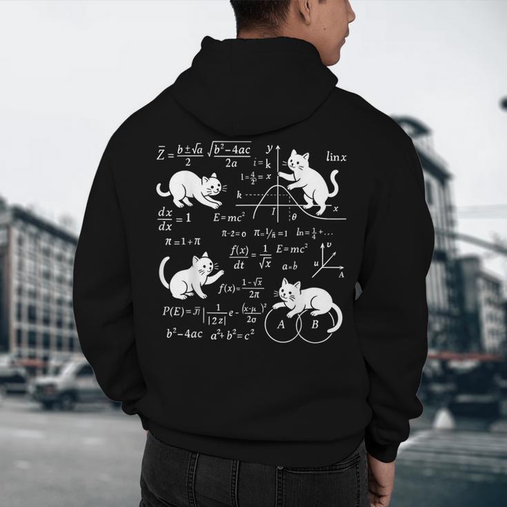 Cats And Math Lover Cat Lover Science Teacher Student Men's Hoodie Back Print, novelty gifts, funny gifts