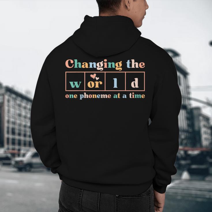 Changing The World Science Of Reading Women Men -Adults Dyslexia Teacher Men's Hoodie Back Print, novelty gifts, funny gifts