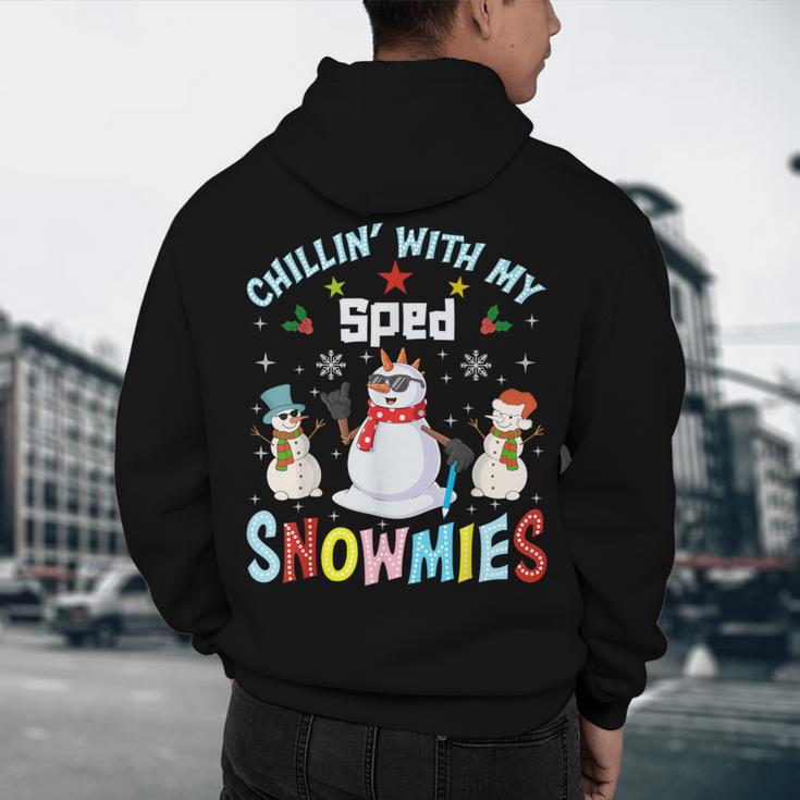 Chillin With My Sped Snowmies Teacher Student Christmas Men's Hoodie Back Print, novelty gifts, funny gifts Chillin With My Sped Snowmies Teacher Student Christmas Men's Hoodie Back Print, novelty gifts, funny gifts