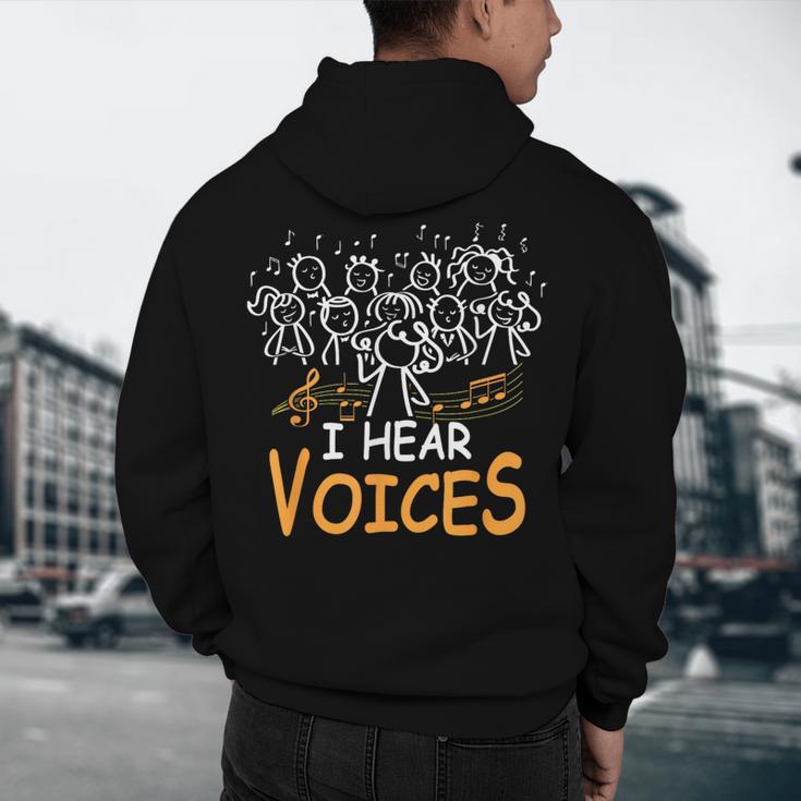 Choir Teacher I Hear Voices Chorister Church Choral Music Men's Hoodie Back Print, novelty gifts, funny gifts