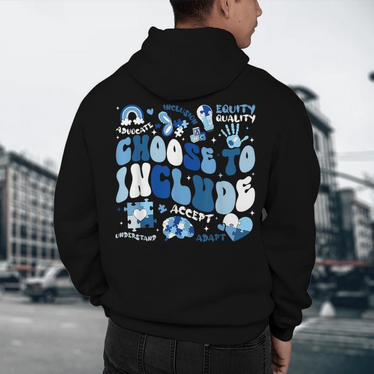 Choose To Include Inclusion Matters Autism Awareness Teacher Men's Hoodie Back Print, novelty gifts, funny gifts