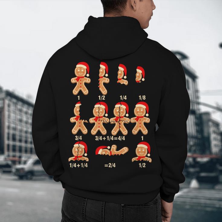 Christmas Math Teacher Equation Gingerbread With Santa Hat Men Women Men's Hoodie Back Print, novelty gifts, funny gifts