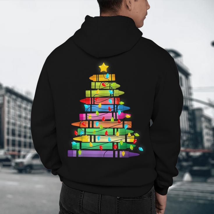 Christmas Tree Made Of Crayons School Teacher Life Student Men's Hoodie Back Print, novelty gifts, funny gifts Christmas Tree Made Of Crayons School Teacher Life Student Men's Hoodie Back Print, novelty gifts, funny gifts