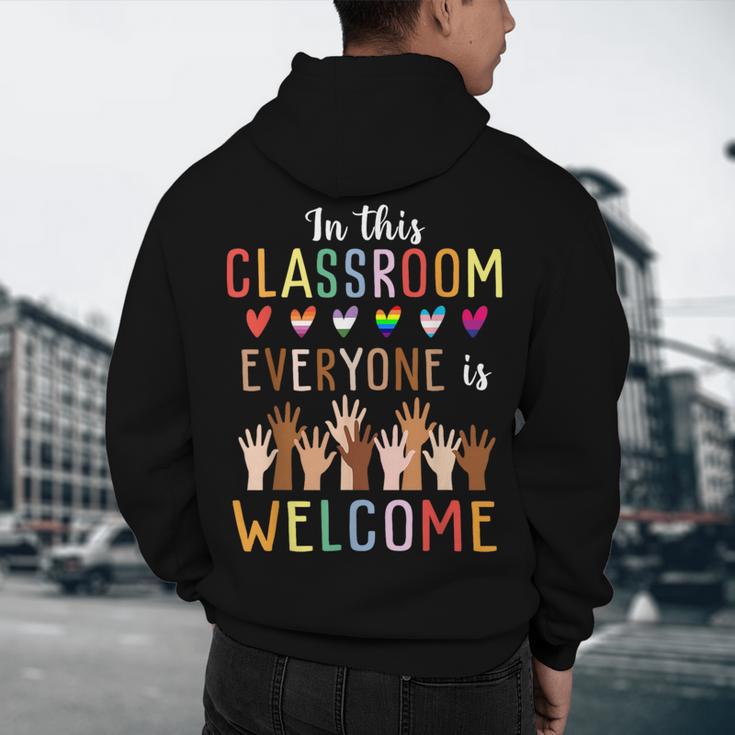 In This Classroom Everyone Is Welcome For Teacher Men's Hoodie Back Print, novelty gifts, funny gifts