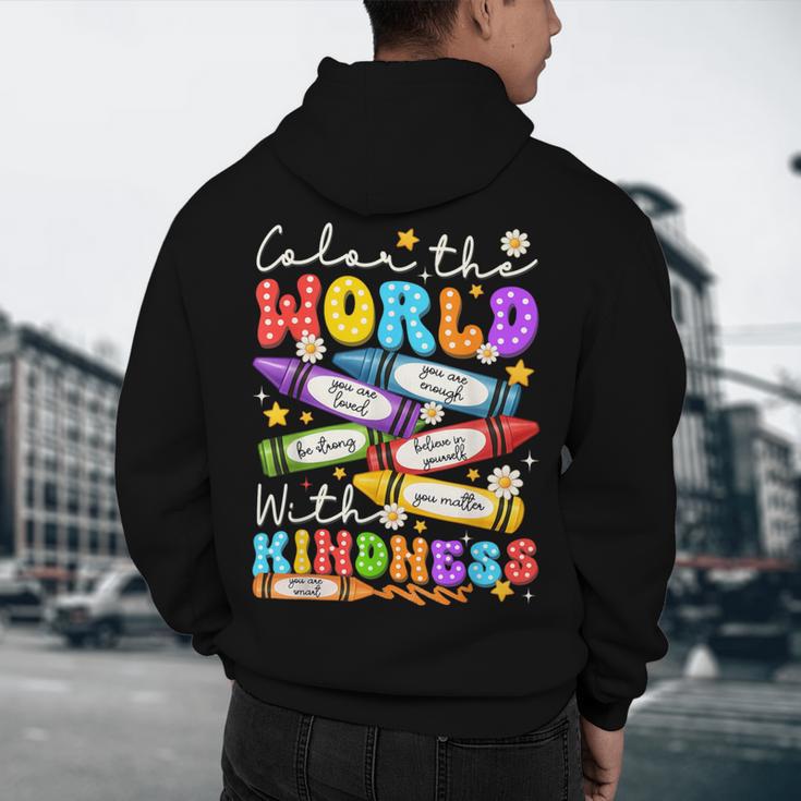 Color The World With Kindness Crayon Positivity Teacher Men's Hoodie Back Print, novelty gifts, funny gifts