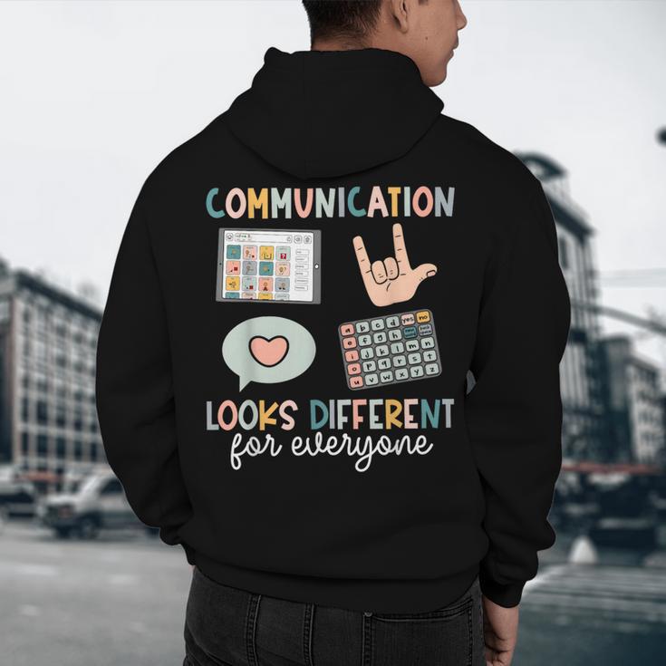 Communication Looks Different For Everyone SPED Teacher ASD Men's Hoodie Back Print, novelty gifts, funny gifts Communication Looks Different For Everyone SPED Teacher ASD Men's Hoodie Back Print, novelty gifts, funny gifts