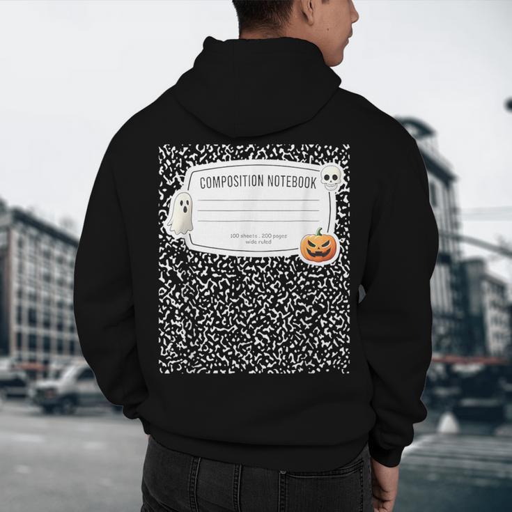 Composition Notebook Costume Adult Halloween For Teacher Men's Hoodie Back Print, novelty gifts, funny gifts