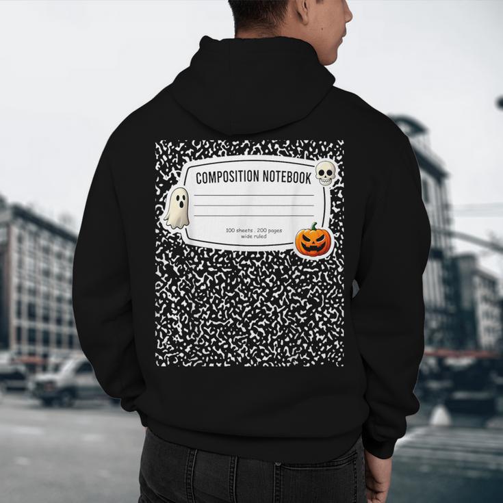 Composition Notebook Costume Adult Halloween For Teachers Men's Hoodie Back Print, novelty gifts, funny gifts