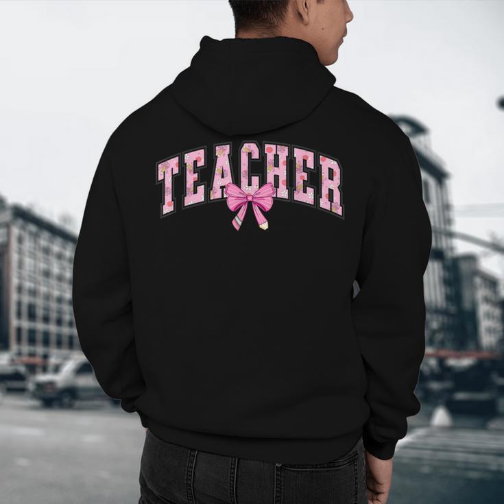 Coquette Bow Back To School First Day Teacher Men's Hoodie Back Print, novelty gifts, funny gifts