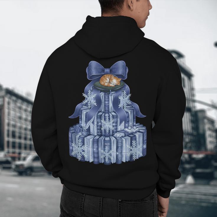 Coquette Bow Book Tree Merry Christmas Xmas Teacher Holiday Men's Hoodie Back Print, novelty gifts, funny gifts Coquette Bow Book Tree Merry Christmas Xmas Teacher Holiday Men's Hoodie Back Print, novelty gifts, funny gifts