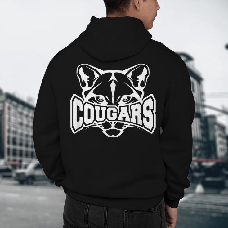 Cougars Teacher Student School Sports Fan Team Spirit Men's Hoodie Back Print, novelty gifts, funny gifts