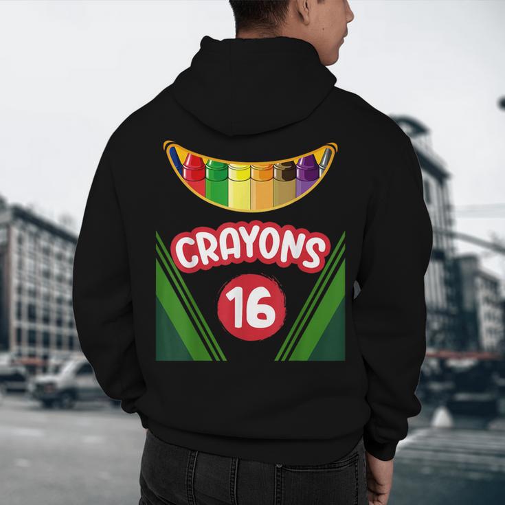 Crayon Box Fun Teacher Student Crayon Squad Halloween 2023 Men's Hoodie Back Print, novelty gifts, funny gifts