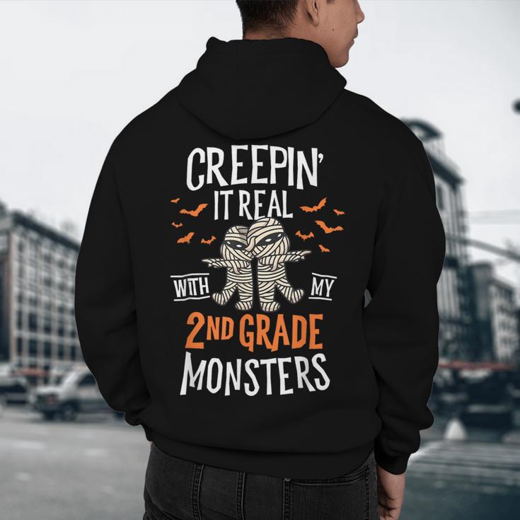Creepin It Real With My 2nd Grade Monsters Halloween Teacher For Men Women Kids Men's Hoodie Back Print, novelty gifts, funny gifts Creepin It Real With My 2nd Grade Monsters Halloween Teacher For Men Women Kids Men's Hoodie Back Print, novelty gifts, funny gifts