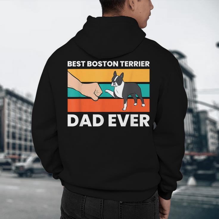 Cute Boston Terrier Best Boston Terrier Dad Ever Men's Hoodie Back Print, novelty gifts, funny gifts