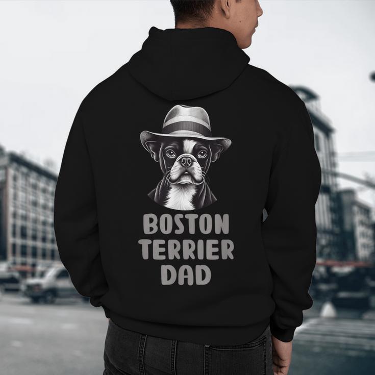 Cute Boston Terrier Dad Dog Lovers Puppy Bostie Owner Men's Hoodie Back Print, novelty gifts, funny gifts